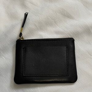 Madewell Black Leather Zippered Pouch